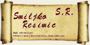Smiljko Resimić vizit kartica